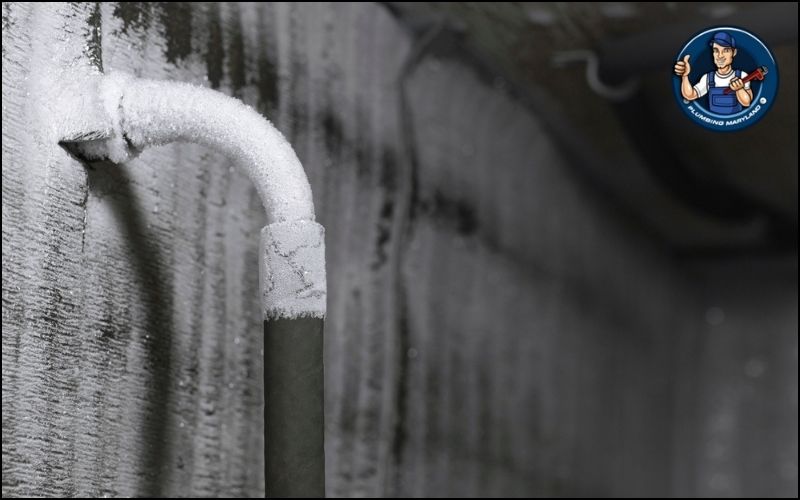 frozen pipe outside in winter